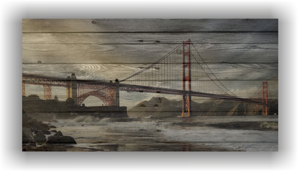 tablou urban - San Francisco bridge art